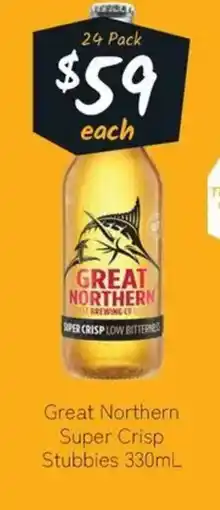 Cellarbrations Great Northern Super Crisp Stubbies offer