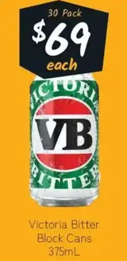 Cellarbrations Victoria Bitter Block Cans offer