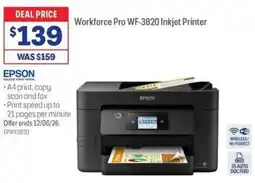 Officeworks Workforce Pro WF-3820 Inkjet Printer offer