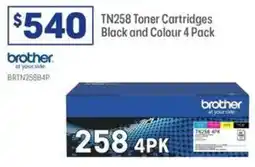 Officeworks TN258 Toner Cartridges Black and Colour 4 Pack offer