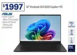 Officeworks 14" Vivobook S14 OLED Copilot+ PC offer