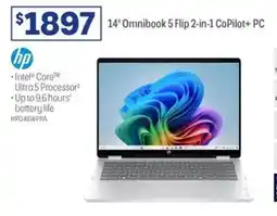 Officeworks 14" Omnibook 5 Flip 2-in-1 CoPilot+ PC offer