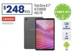Officeworks Tab One 8.7" 4/128GB 4G LTE offer