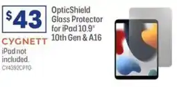 Officeworks OpticShield Glass Protector for iPad 10.9" 10th Gen & A16 offer