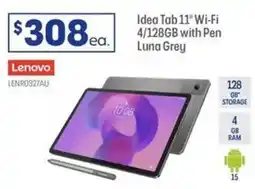 Officeworks Idea Tab 11" Wi-Fi 4/128GB with Pen Luna Grey offer