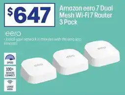 Officeworks Amazon eero 7 Dual Mesh Wi-Fi 7 Router 3 Pack offer
