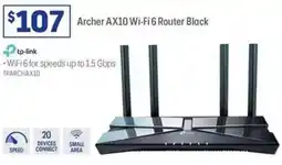 Officeworks Archer AX10 Wi-Fi 6 Router Black offer