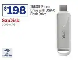 Officeworks 256GB Phone Drive with USB-C Flash Drive offer