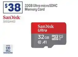 Officeworks 32GB Ultra microSDHC Memory Card offer