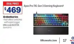 Officeworks Apex Pro TKL Gen 3 Gaming Keyboard offer