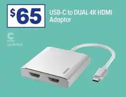 Officeworks USB-C to DUAL 4K HDMI Adaptor offer
