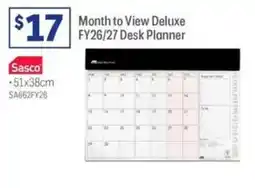Officeworks Month to View Deluxe FY26/27 Desk Planner offer