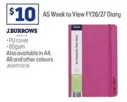 Officeworks A5 Week to View FY26/27 Diary offer
