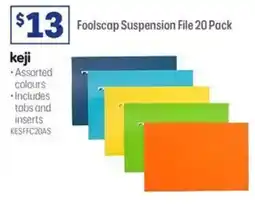 Officeworks Foolscap Suspension File 20 Pack offer