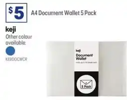 Officeworks A4 Document Wallet 5 Pack offer