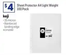 Officeworks Sheet Protector A4 Light Weight offer