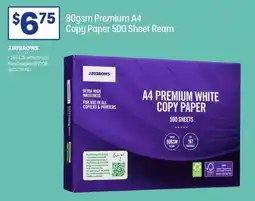 Officeworks 80gsm Premium A4 Copy Paper 500 Sheet Ream offer