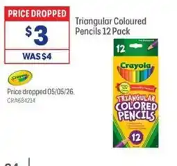 Officeworks Triangular Coloured Pencils 12 Pack offer