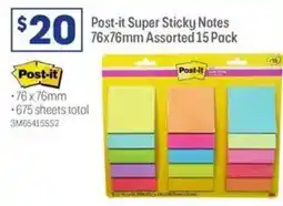 Officeworks Post-it Super Sticky Notes offer