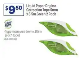 Officeworks Liquid Paper Dryline Correction Tape offer