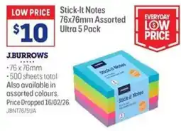 Officeworks Stick-it Notes offer