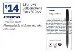 Officeworks J.Burrows Ballpoint Pens offer
