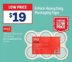 Officeworks 6 Pack Heavy Duty Packaging Tape offer