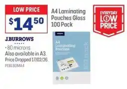 Officeworks A4 Laminating Pouches Gloss offer