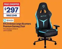 Officeworks RTC Embrace Large Alcantara Premium Gaming Chair offer