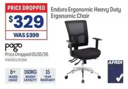 Officeworks Enduro Ergonomic Heavy Duty Ergonomic Chair offer