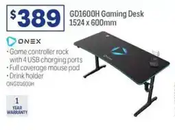 Officeworks GD1600H Gaming Desk 1524 x 600mm offer