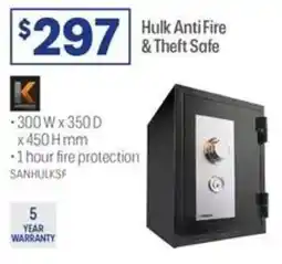Officeworks Hulk Anti Fire & Theft Safe offer