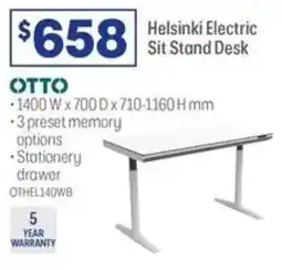 Officeworks Helsinki Electric Sit Stand Desk offer