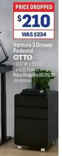 Officeworks Venturo 3 Drawer Pedestal offer