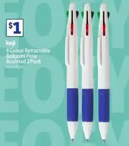 Officeworks 4 Colour Retractable Ballpoint Pens offer