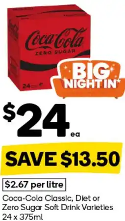 Woolworths Coca-Cola Classic, Diet or Zero Sugar Soft Drink offer