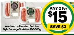 Woolworths Woolworths Premium Butcher Style Sausage Varieties offer