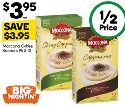 Woolworths Moccona Coffee Sachets Pk 8-10 offer