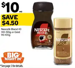 Woolworths Nescafé Blend 43 or Gold offer
