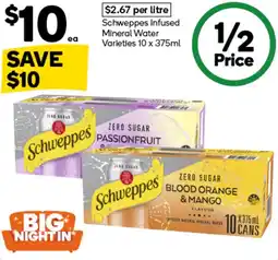 Woolworths Schweppes Infused Mineral Water Varieties offer