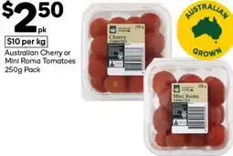 Woolworths Mini roma tomatoes offer