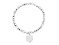 Bevilles Jewellery Stainless Steel White Ball Heart Disc Bracelet offer
