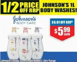 Chemist Warehouse Johnson's Body Care Cream Wash offer