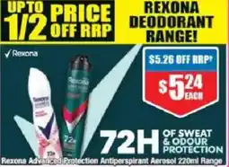 Chemist Warehouse Rexona Advanced Protection Antiperspirant Aerosol offer