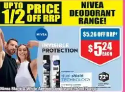 Chemist Warehouse Nivea Black&White Aerosol Deodorant offer