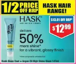 Chemist Warehouse Hask Gloss Coat + Argan Oil High Shine Glaze offer