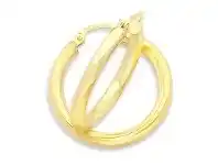Bevilles Jewellery 9ct Yellow Gold Hoop Earrings- 3mm x 20mm offer