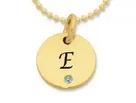 Bevilles Jewellery Personalised 9ct Yellow Gold Initial Necklace with Birthstone offer