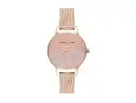 Olivia Burton Lace Detail Rose Gold Mesh Watch OB16MV77