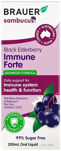 healthylife Brauer Sambucus Black Elderberry Adult Immune Forte Liquid offer